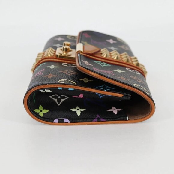 LOUIS VUITTON Multicolor Pochette Courtney Clutch Bag Black M45640 Auth - Picture 9 of 16